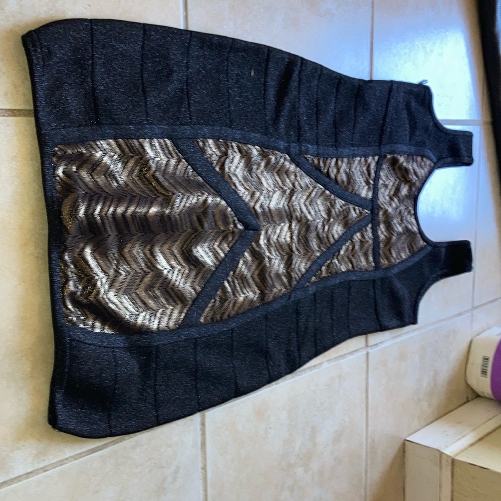 Black and Gold Chevron Dress